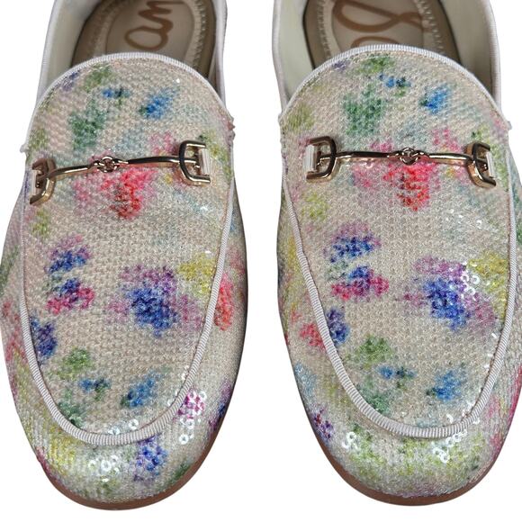 Sam Edelman Shoes Womens Size 8.5 Loraine Floral Sequin Horsebit Loafer Slip On - Picture 7 of 12